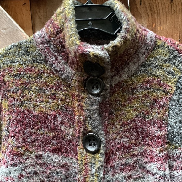 Kensie sweater coat - striped multi colors in grey, purple, blues, - Picture 6 of 6